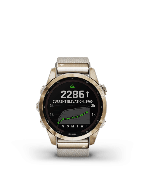 Garmin Fenix 7S Sapphire Solar Cream Gold - Bilde 2