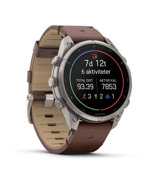 Garmin fēnix® 9 Pro – inReach®, 47mm - Titan med valnøttfarget skinnrem - Bilde 3
