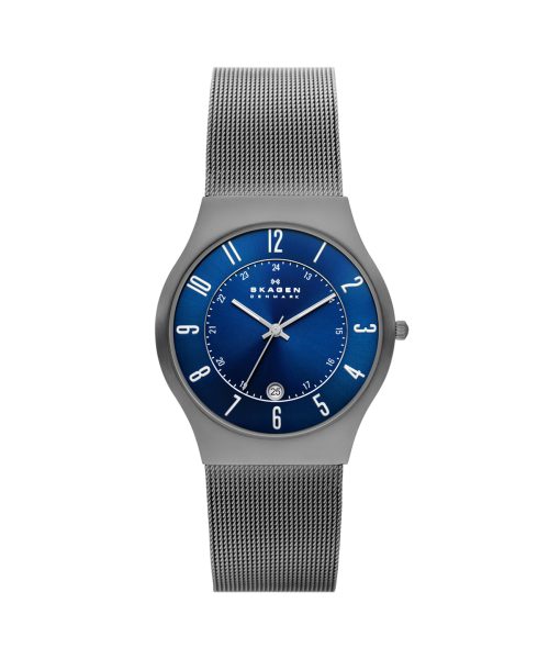 Skagen Sundby Titanium and Charcoal Steel Mesh Watch - 233XLTTN