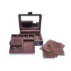 Leanschi jewellery 2 level box/2 pouches/brown