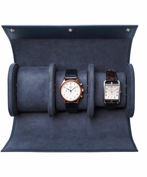 Leanschi 3 watch roll/blue leather - Bilde 4