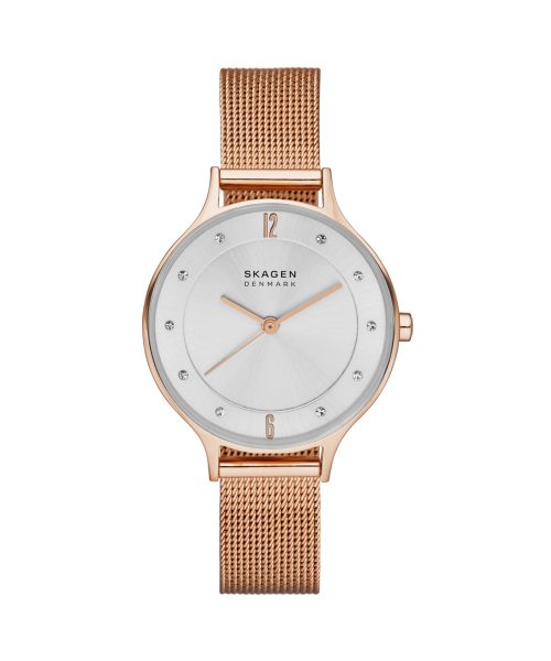 Skagen Anita Lille Rose Gold-Tone Steel Mesh Watch - SKW2151