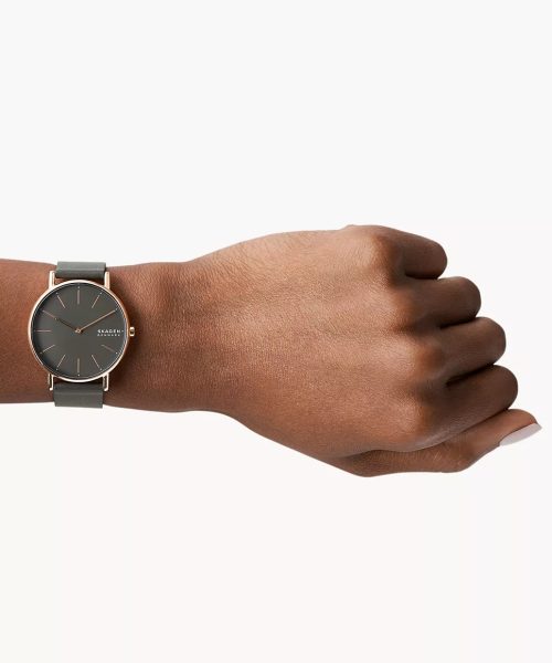 Skagen Signatur Charcoal Leather Watch 38mm - SKW2794 - Bilde 2