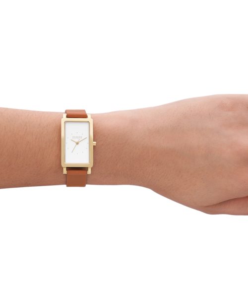 Skagen Hagen Lille Three-Hand Brown Leather Tank Watch - SKW3097 - Bilde 2