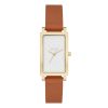 Skagen Hagen Lille Three-Hand Brown Leather Tank Watch - SKW3097
