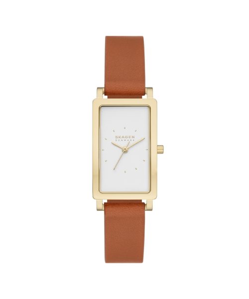 Skagen Hagen Lille Three-Hand Brown Leather Tank Watch - SKW3097