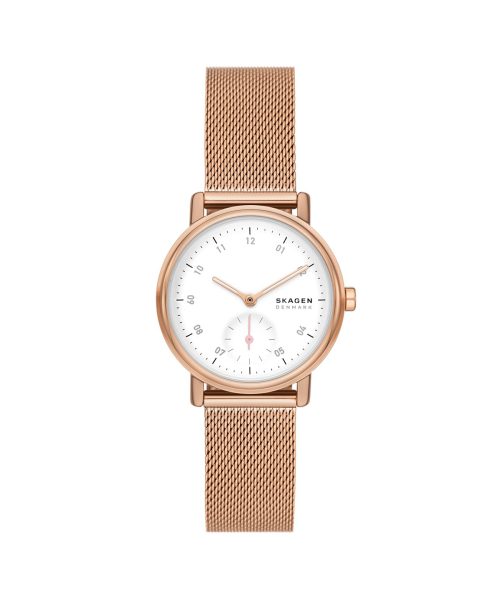 Skagen Kuppel Lille Two-Hand Sub-Second Rose Gold Stainless Steel Mesh Watch - SKW3099