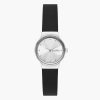 Skagen Freja Lille Two-Hand Black Leather Watch - SKW3119