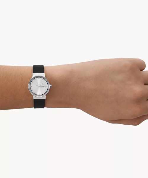 Skagen Freja Lille Two-Hand Black Leather Watch - SKW3119 - Bilde 2