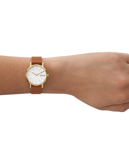 Skagen Signatur Lille Two-Hand Brown Leather Watch - SKW3121 - Bilde 2