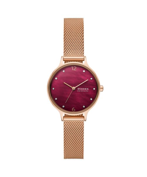 Skagen Anita Lille Three-Hand Rose Gold Stainless Steel Mesh Watch - SKW3150