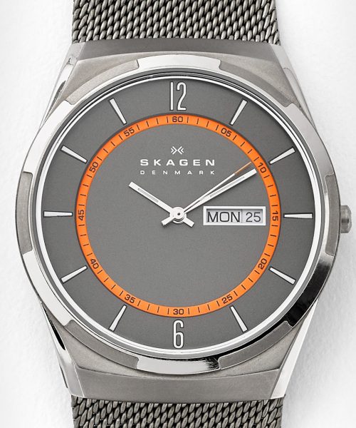 Skagen Melbye Titanium and Charcoal Steel Mesh Day-Date Watch - SKW6007 - Bilde 2