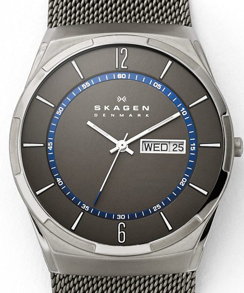 Skagen Melbye Titanium and Charcoal Steel Mesh Day-Date Watch - SKW6078 - Bilde 2