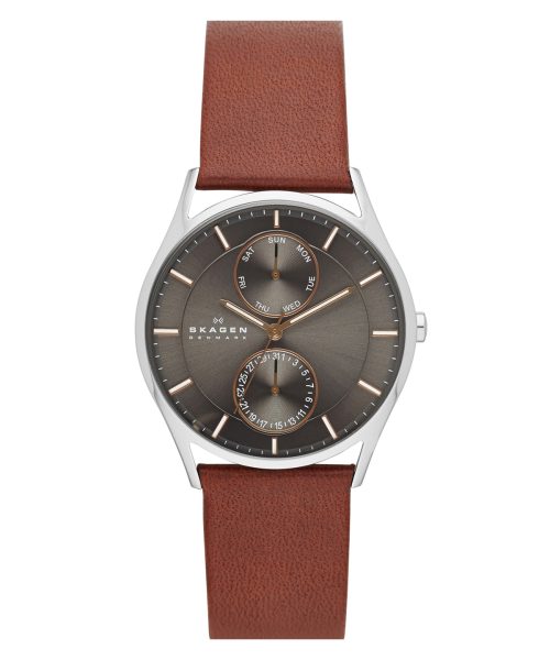 Skagen Holst Multifunction Medium Brown Leather Multifunction Watch - SKW6086