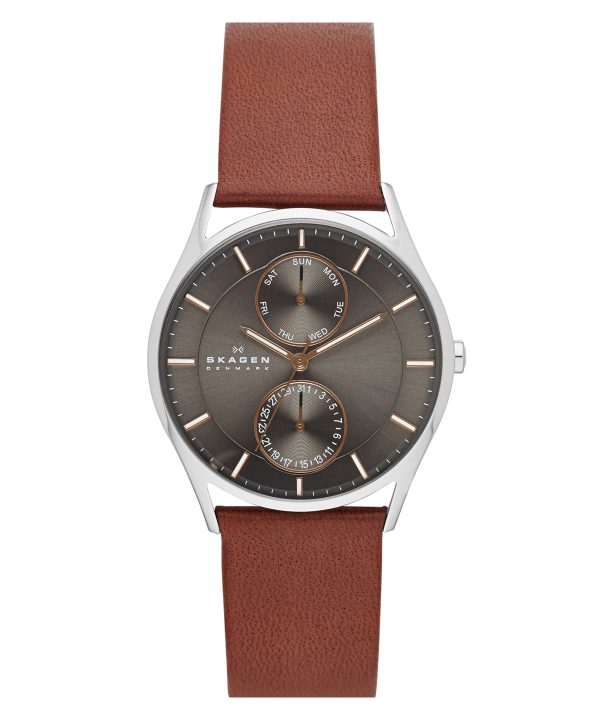 Skagen Holst Multifunction Medium Brown Leather Multifunction Watch - SKW6086