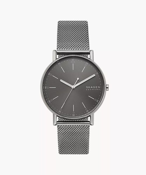 Skagen Signatur Three-Hand Grey Steel Mesh Watch - SKW6577