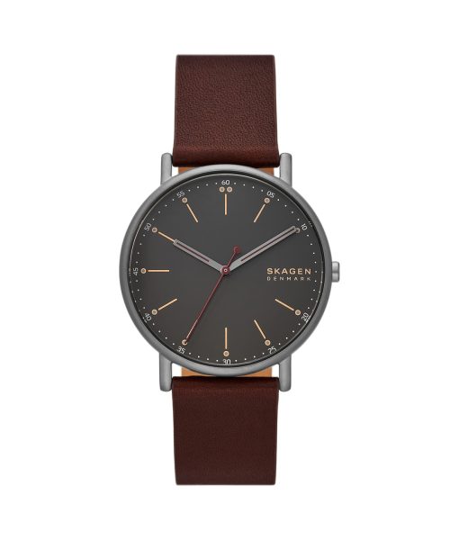 Skagen Signatur Three-Hand Cherry Wood Leather Watch - SKW6860