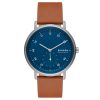 Skagen Kuppel Two-Hand Sub-Second Brown Leather Watch - SKW6888