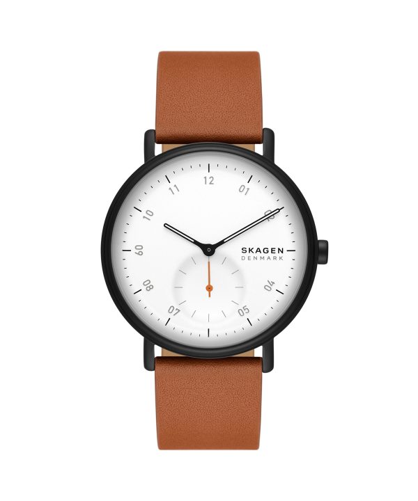 Skagen Kuppel Two-Hand Sub-Second Brown Leather Watch - SKW6889